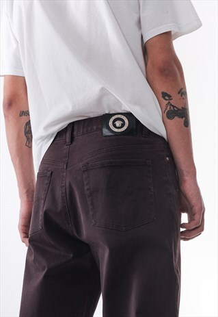 VINTAGE VERSACE PANTS TROUSERS 90S BROWN