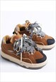 CHUNKY SKATER SNEAKERS MULTI COLORED LACES TRAINERS IN BROWN