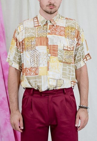 80s print shirt mens