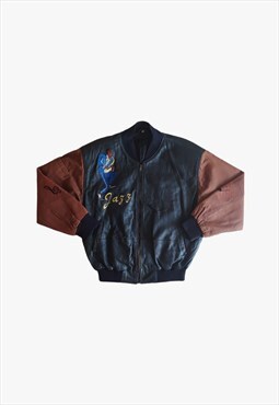 Vintage 1990s Jazz Bebop Swing Leather Jacket