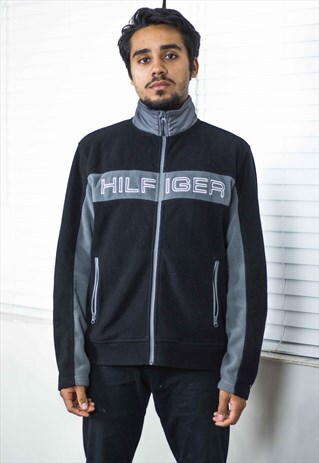 VINTAGE TOMMY HILFIGER FLEECE JACKET LOGO 90S M 18.2