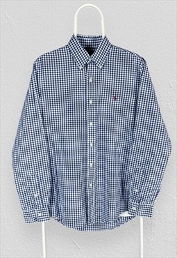 Ralph Lauren Blue Check Shirt Long Sleeve Mens Medium