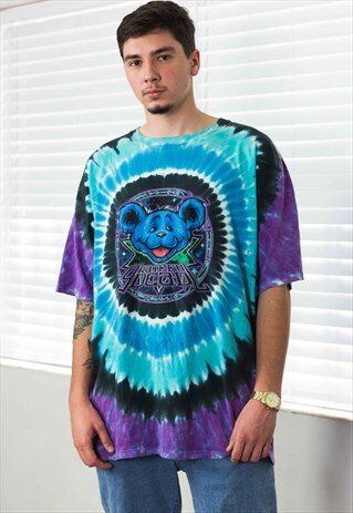 VINTAGE GRATEFUL DEAD T-SHIRT LOGO TIE DYE 90S XXL 10.9