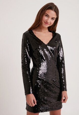 BACK ZIPPER DRESS - BLACK
