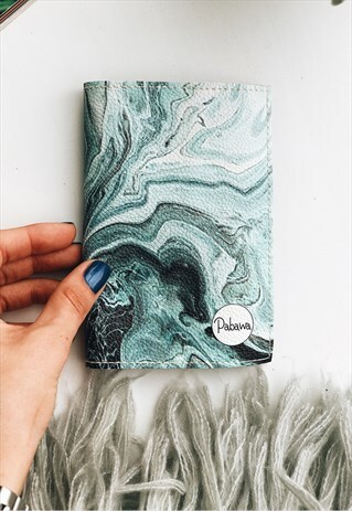LIGHT MINT SMOKE DESIGN PASSPORT HOLDER COVER ECO LEATHER