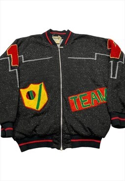 Reebok Sport Early 00s Retro Heavy Zip-Up Bomber Jacket