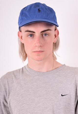 POLO RALPH LAUREN MENS VINTAGE CAP ONE SIZE BLUE 90S