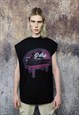 Cadillac print sleeveless t-shirt retro tank top surfer vest