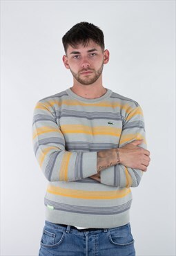 Vintage Lacoste Striped basic logo Sweatshirt Jumper