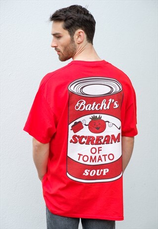 SCREAM OF TOMATO SOUP MEN'S SLOGAN T-SHIRT