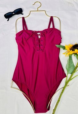 Vintage 90's Lace Up Front Swimsuit