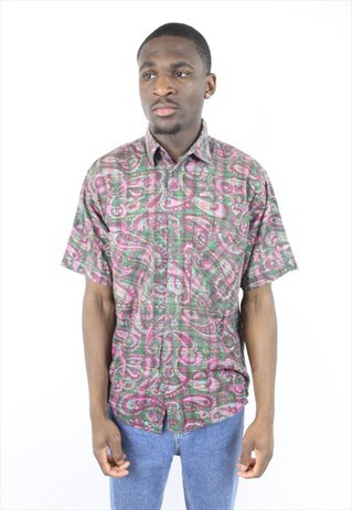VINTAGE ABSTRACT 90'S PATTERNED SHIRT