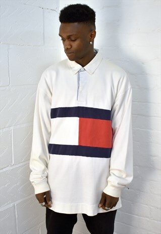 VINTAGE 90S TOMMY HILFIGER LONG SLEEVE POLO