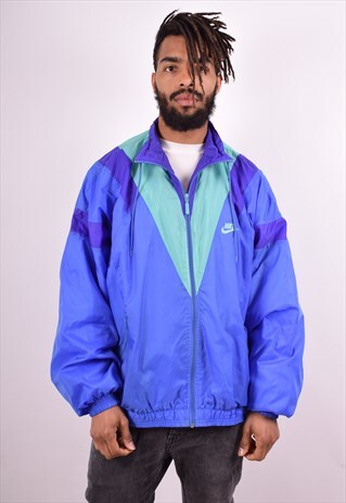 NIKE MENS VINTAGE TRACKSUIT TOP JACKET XXXL BLUE 90S