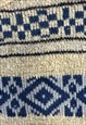 VINTAGE KNITTED JUMPER ABSTRACT PATTERNED GRANDAD SWEATER