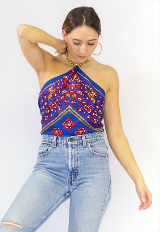 VINTAGE 90'S GOLD CHAIN HALTER TOP