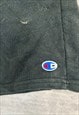 CHAMPION SHORTS BLACK SWEAT SHORTS WITH EMBROIDERED LOGO