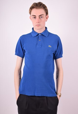 LACOSTE MENS VINTAGE POLO SHIRT XS BLUE 90S