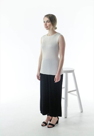 CREAM SHIMMERY TOP / TEXTURED SLEEVELESS TOP