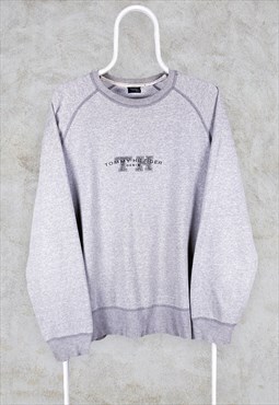Vintage Grey Tommy Hilfiger Sweatshirt Medium