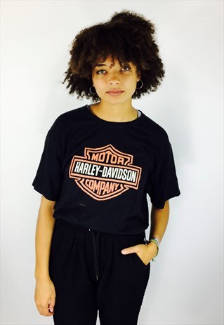 VINTAGE BLACK HARLEY DAVIDSON T SHIRT