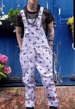 Bee extreme in lavender busy bee knees dungarees 