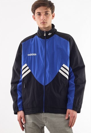 VINTAGE ADIDAS ORIGINALS TRACKSUIT 90S BLUE BLACK REVERSIBLE