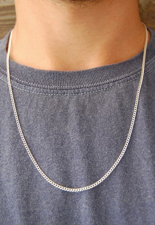 24" SILVER CURBED CHAIN