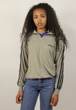 VINTAGE ADIDAS 90S 1/4 ZIP LIGHT SWEATSHIRT