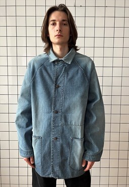 Vintage POLO RALPH LAUREN Jacket Work Chore Coat 90s Blue