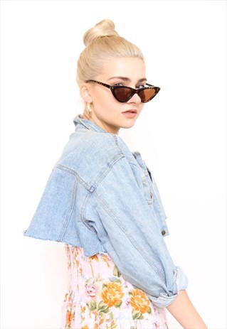 VINTAGE 90S BLUE DENIM CROPPED JACKET