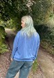 VINTAGE 90S SIZE SMALL FLORAL EMBROIDERED SWEATSHIRT IN BLUE