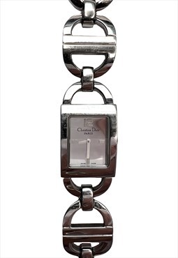 Christian Dior Watch Wristwatch Silver CD Logo Vintage 