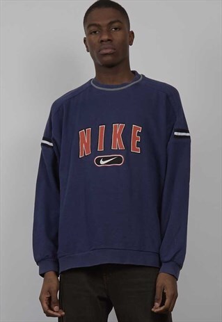 VINTAGE 90'S NIKE LOGO BLUE/ ORANGE SWEATER