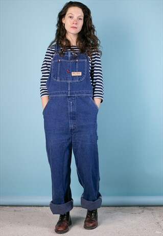 VINTAGE BIG MAC DUNGAREES DARK BLUE DENIM