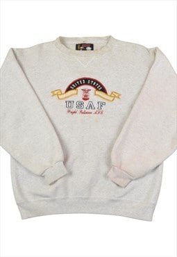 Vintage States Air Force Embroidered Sweatshirt Grey Medium
