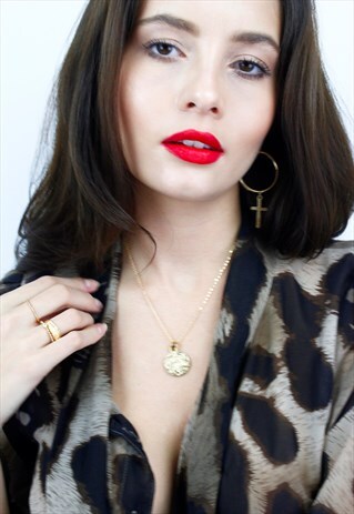 GOLD COIN 'VIRGO' STAR SIGN ZODIAC CHAIN NECKLACE