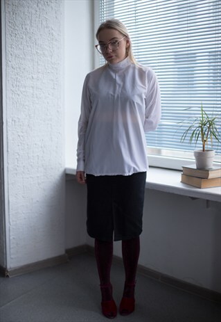 VINTAGE 80'S WHITE TURTLE NECK TOP