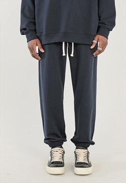 Navy Relaxed Fit Heavy Cotton sweatpants Jeans trousers 