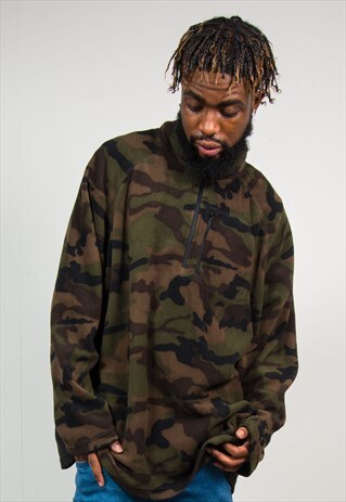 STARTER VINTAGE 90'S CAMOUFLAGE QUARTER ZIP FLEECE