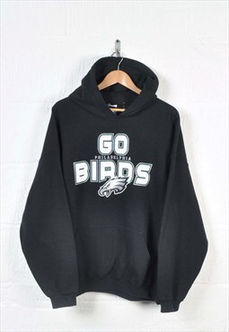 Vintage NFL Philadelphia Eagles Hoodie Sweatshirt Black XXL