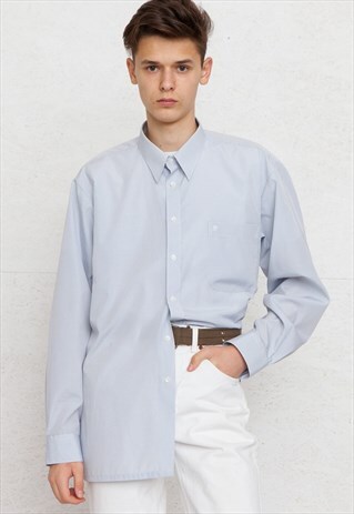 VINTAGE LIGHT BLUE RICCARDO LONG SLEEVE CHECKERED SHIRT