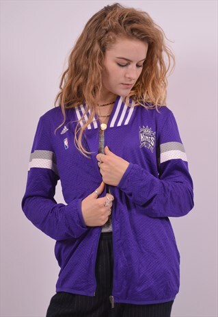 ADIDAS WOMENS VINTAGE SK TRACKSUIT TOP JACKET PURPLE 90S
