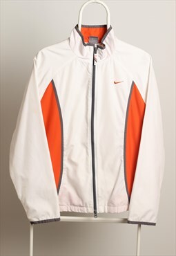 Vintage Nike Sportswear Logo Shell Jacket White Orange