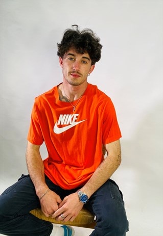 Vintage Nike Orange Swoosh T Shirt