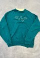 VINTAGE SWEATSHIRT EMBROIDERED LEAVES PATTERNED JUMPER