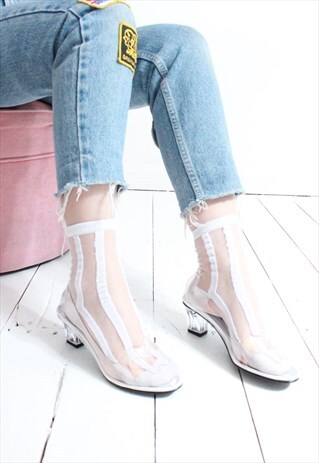 VINTAGE 90S CLEAR PVC MIDI HEELS