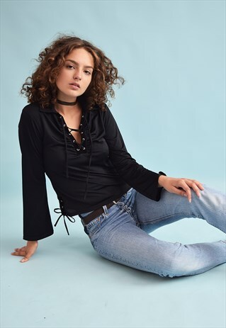 90'S RETRO TIE UP KITSCH PARTY TOP