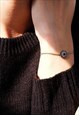 Round Evil Eye Chain Bracelet Women Sterling Silver Bracelet
