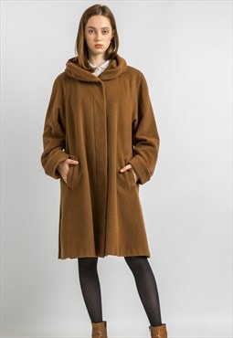 80s Camel Coat vintage brown angora winter coat 5955